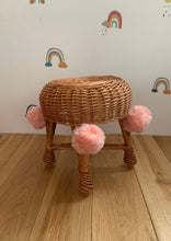 Load image into Gallery viewer, Wicker stool rattan stool kids chair baby chair kids wicker chair wicker chair rattan chair baby stool natural
