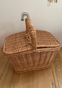 NATURAL picnic basket, wicker basket, wicker picnic basket, storage basket,  sensory basket size L