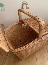 Load image into Gallery viewer, Picnic basket, wicker basket, wicker picnic basket, storage basket,  sensory basket size L
