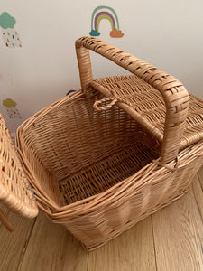 Picnic basket, wicker basket, wicker picnic basket, storage basket,  sensory basket size L