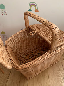 Picnic basket, wicker basket, wicker picnic basket, storage basket, sensory basket, size XL