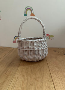 WHITE  kids basket | Easter basket | flower basket | wedding basket |sensory basket | egg hunt basket, flower girl basket, basket UK