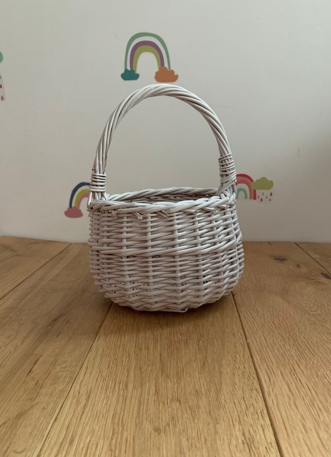 WHITE  kids basket | Easter basket | flower basket | wedding basket |sensory basket | egg hunt basket, flower girl basket, basket UK