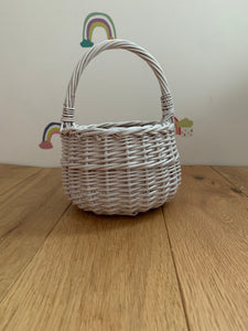 WHITE  kids basket | Easter basket | flower basket | wedding basket |sensory basket | egg hunt basket, flower girl basket, basket UK