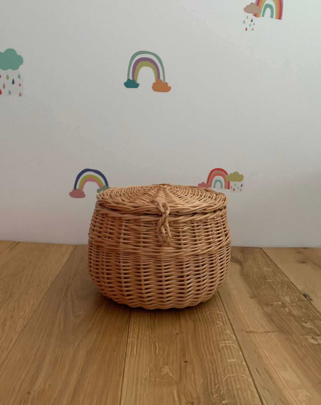 Storage basket,  kids interior basket, storage wicker basket, basket with lid, rattan basket, wicker basket, Natural