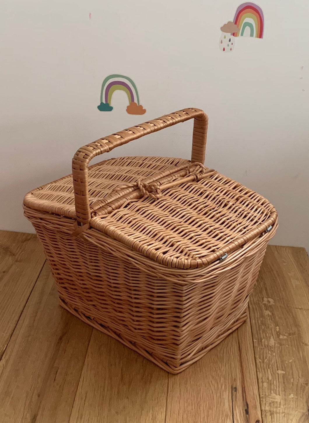 Picnic basket, wicker basket, wicker picnic basket, storage basket,  sensory basket size L