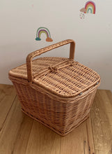 Load image into Gallery viewer, Picnic basket, wicker basket, wicker picnic basket, storage basket, sensory basket, size XL
