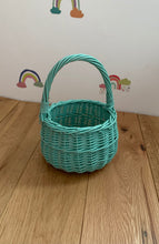 Load image into Gallery viewer, Mint kids basket | Easter basket | flower basket | wedding basket |sensory basket | egg hunt basket, flower girl basket, basket UK
