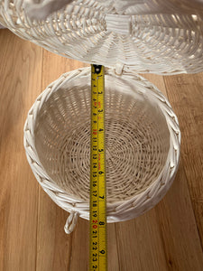 Storage basket, kids interior storage, wicker basket, basket with lid, rattan basket, wicker basket with lid, Off White, Large