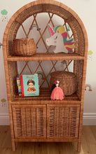 Load image into Gallery viewer, Wicker bookcase, wicker shelf, wicker cabinet, kids interior, kids furniture, kids wicker shelf, bedside cabinet, rattan cabinet
