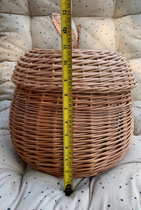 Storage basket ‘Apple’ size L  kids interior storage wicker basket kids room, basket with lid, rattan basket, wicker basket