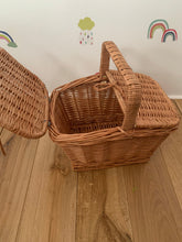 Load image into Gallery viewer, Small kids NATURAL picnic basket storage basket sensory basket
