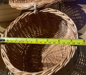 Storage basket, kids interior storage, wicker basket, basket with lid, rattan basket, wicker basket with lid, LIGHT GREY Large