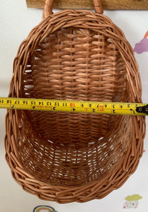 Wicker hanging basket, wicker wall basket, kids interior basket, flower hanging basket, NATURAL