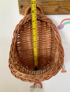 Wicker hanging basket, wicker wall basket, rattan basket, hanging basket, pink basket, kids basket, wall basket, NAVY BLUE