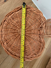 Load image into Gallery viewer, Hanging APPLE wicker basket, kids interior basket,  storage basket, hanging basket, wicker basket, wall basket, light pink
