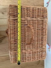 Load image into Gallery viewer, Large Wicker trunk storage basket, wicker basket, kids interior kids room kids picnic basket, basket with lid, rattan basket, wicker basket
