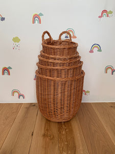 Set of 5 baskets wicker plant pot hanging baskets flower basket storage basket boho style plant pots