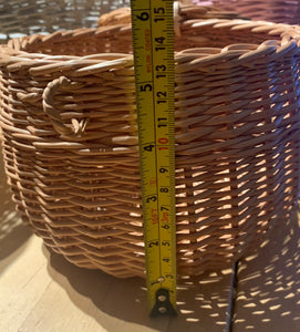 Storage basket, kids interior storage, wicker basket, basket with lid, rattan basket, wicker basket with lid, LIGHT GREY Large