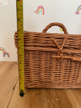 Load image into Gallery viewer, Medium Wicker trunk kids storage basket kids interior storage wicker basket kids room, basket with lid, rattan basket, wicker basket
