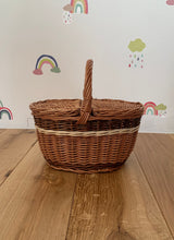 Load image into Gallery viewer, Children&#39;s Picnic Basket  Kids wicker picnic basket Sensory basket, kids picnic basket, basket with lid
