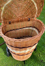 Load image into Gallery viewer, Wicker shop trolley | adult shopping basket | shopping trolley | wicker shopping cart | rattan shop trolley | willow shopping basket
