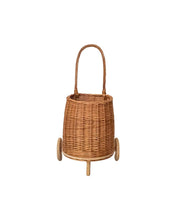 Load image into Gallery viewer, NATURAL Wicker pull on trolley |Storage basket | toys basket | Small
