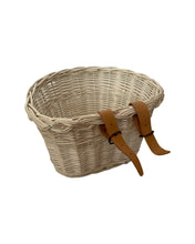 Load image into Gallery viewer, Kids bicycle basket scooter basket with leather straps
