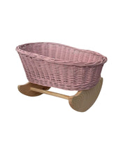Load image into Gallery viewer, Dolls cradle, dolls crib, dolls mosses basket, doll cradle, doll bed, doll cot, LIGHT PINK
