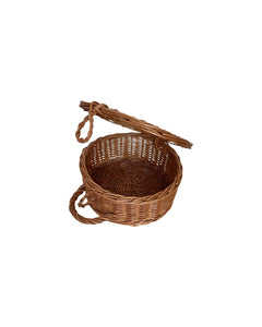 NATURAL wicker rattan round storage basket jewelry  basket