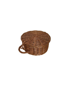 NATURAL wicker rattan round storage basket jewelry  basket