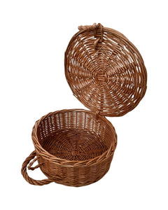 NATURAL wicker rattan round storage basket jewelry  basket