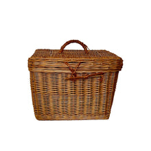 Load image into Gallery viewer, Large Wicker trunk storage basket, wicker basket, kids interior kids room kids picnic basket, basket with lid, rattan basket, wicker basket
