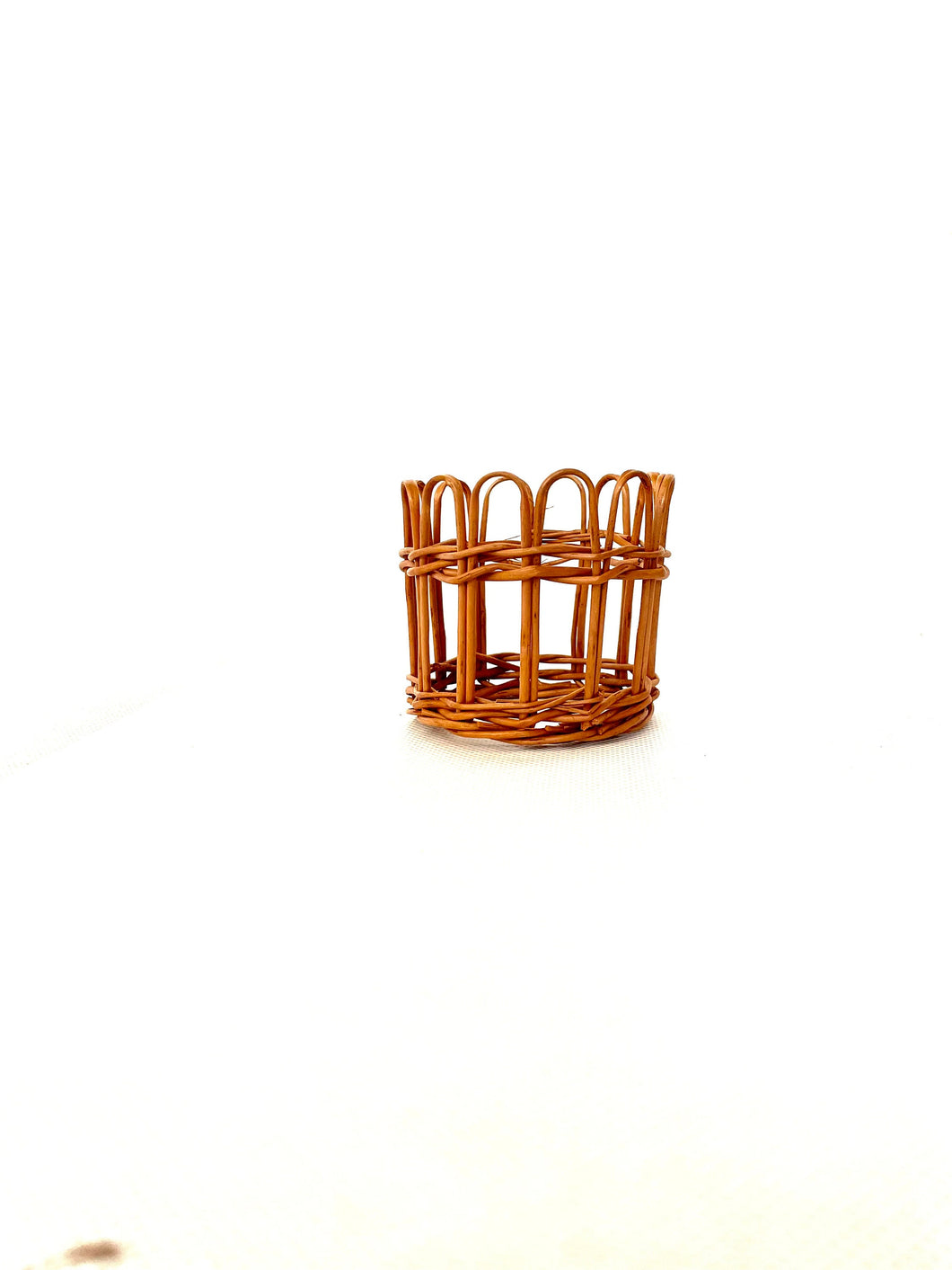 Set of 6 Wicker Rattan Drinking Glass Holders