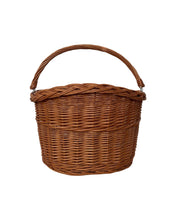 Load image into Gallery viewer, NATURAL Bicycle wicker basket with hooks, handlebars basket, front bike basket  size L
