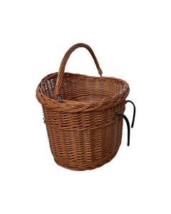 NATURAL Bicycle wicker basket with hooks, handlebars basket, front bike basket  size L