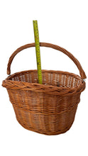 Load image into Gallery viewer, NATURAL Bicycle wicker basket with hooks, handlebars basket, front bike basket  size L
