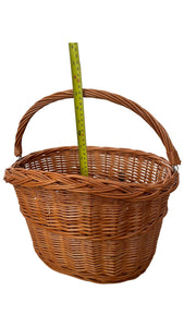 NATURAL Bicycle wicker basket with hooks, handlebars basket, front bike basket  size L