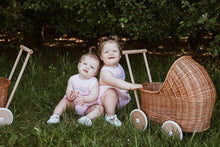 Load image into Gallery viewer, WICKER PRAM | doll pram | wicker doll pram UK |baby doll pram | pram toy | wooden pram | baby pram wicker dolls pram 1st bday gift natural
