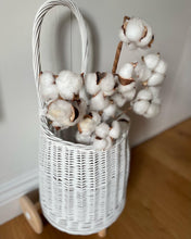 Load image into Gallery viewer, WHITE Wicker pull on trolley size M
