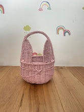 Load image into Gallery viewer, Easter basket | wicker Easter basket | wicker basket | egg hunting basket | Easter rattan basket | Easter bunny basket / Light pink
