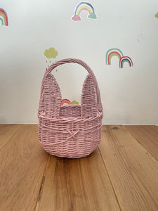 Easter basket | wicker Easter basket | wicker basket | egg hunting basket | Easter rattan basket | Easter bunny basket / Light pink