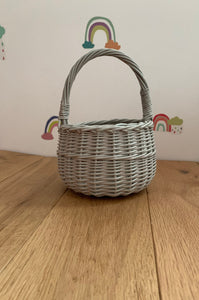 LIGHT grey kids basket | Easter basket | flower basket, wedding basket |sensory basket | egg hunt basket, flower girl basket