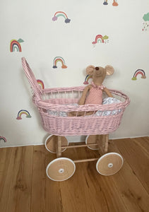 simple WICKER PRAM | doll pram | wicker doll pram UK |baby doll pram | pram toy | wooden pram | baby pram | wicker dolls pram | stroller