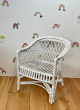 Load image into Gallery viewer, Wicker chair | rattan chair | toddler chair, kids chair, wicker armchair, child chair, child wicker furniture, baby armchair, WHITE
