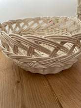 Load image into Gallery viewer, Flower girl basket, flower girl wicker basket, Easter basket,, rattan basket, flower basket, unpainted, cream
