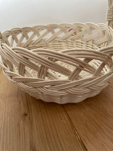 Flower girl basket, flower girl wicker basket, Easter basket,, rattan basket, flower basket, unpainted, cream