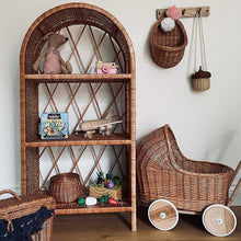 Load image into Gallery viewer, Wicker bookcase wicker shelf wicker cabinet kids interior
