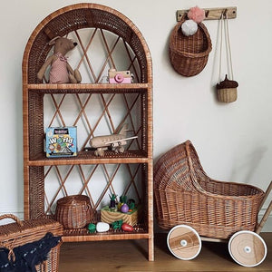 Wicker bookcase wicker shelf wicker cabinet kids interior