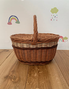 Children's Picnic Basket  Kids wicker picnic basket Sensory basket, kids picnic basket, basket with lid